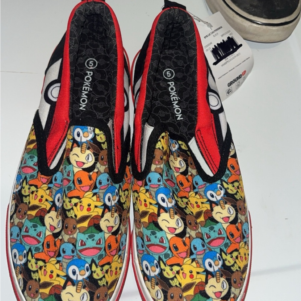 Pokemon Kids Slip-On Sneakers - Red and Multicolor